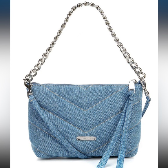 NWT Rebecca Minkoff Edie Denim Chain Crossbody Bag - Picture 5 of 16